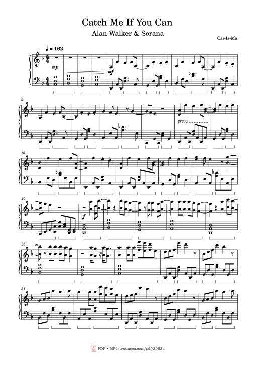 Sheet nhạc PDF bài Catch Me If You Can Piano