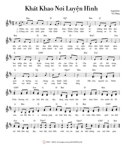Sheet nhạc PDF bài Khát Khao Nơi Luyện Hình