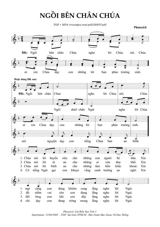 Ngồi Bên Chân Chúa