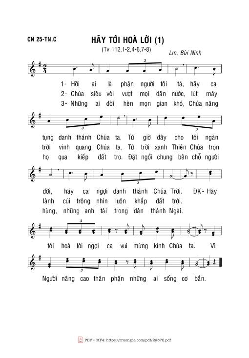 Thánh Vịnh 112, Hãy Tới Hòa Lời (1