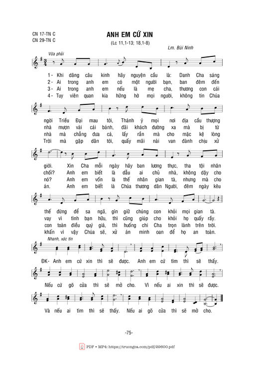 Anh Em Cứ Xin - Bùi Ninh