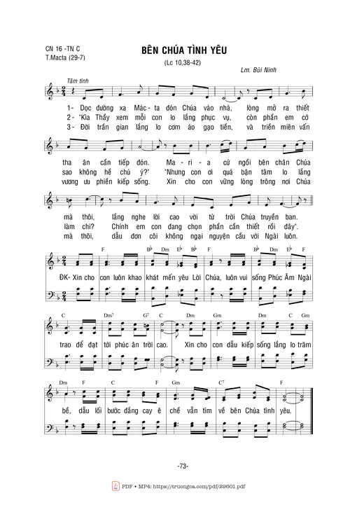 Sheet nhạc PDF bài Bên Chúa Tình Yêu