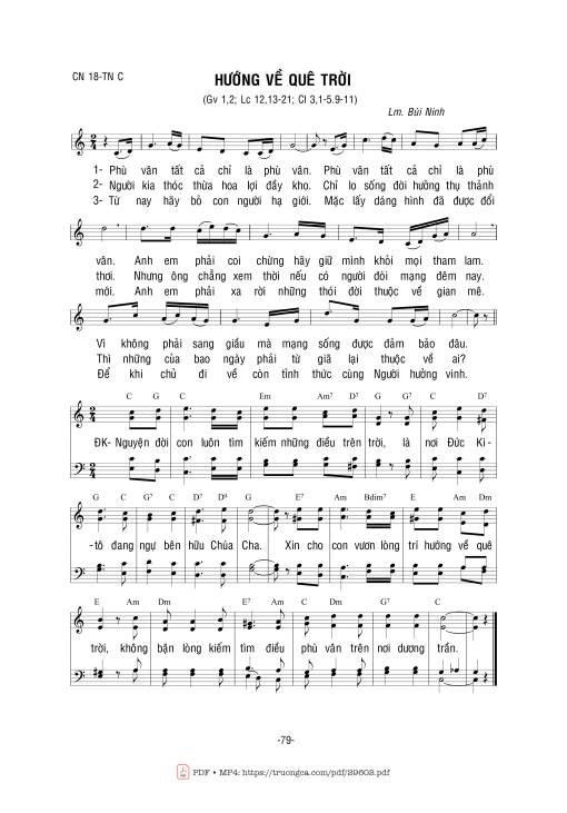 Sheet nhạc PDF bài Hướng Về Quê Trời