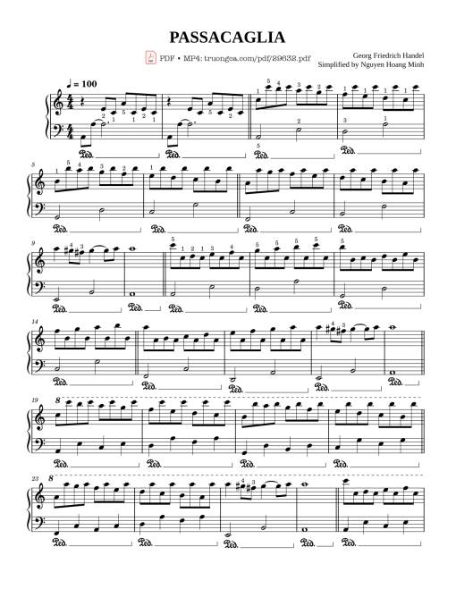 Passacaglia Piano EASY