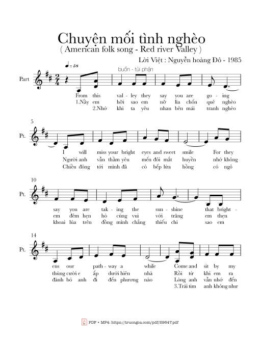 Chuyện mối tình nghèo (Red river valley )