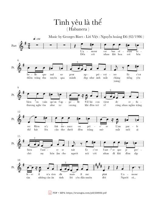 Tình yêu là thế (Habanera)