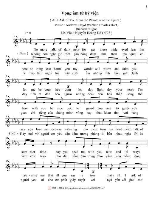 Vọng âm từ Hý viện (All I ask of you - The phantom of the opera)