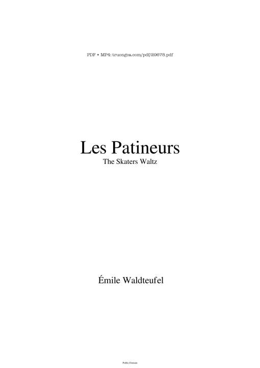 Les Patineurs - Émile Waldteufel