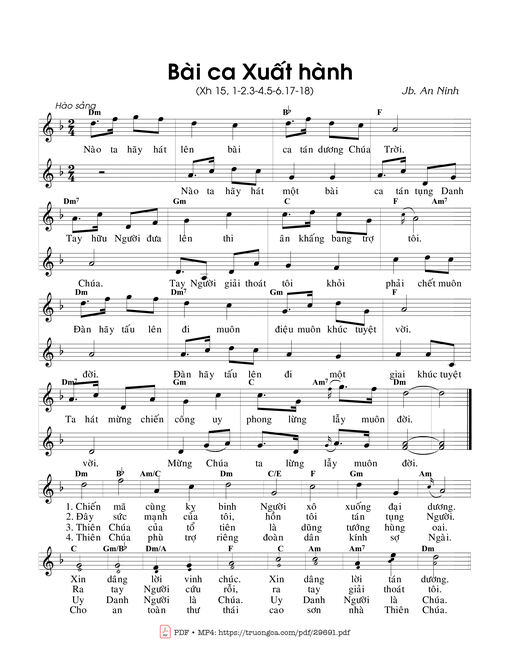 Sheet nhạc PDF bài Bài ca Xuất hành (Xh. 15)
