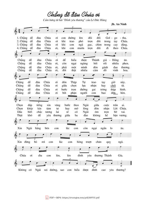 Sheet nhạc PDF bài Chẳng dễ đâu Chúa ơi