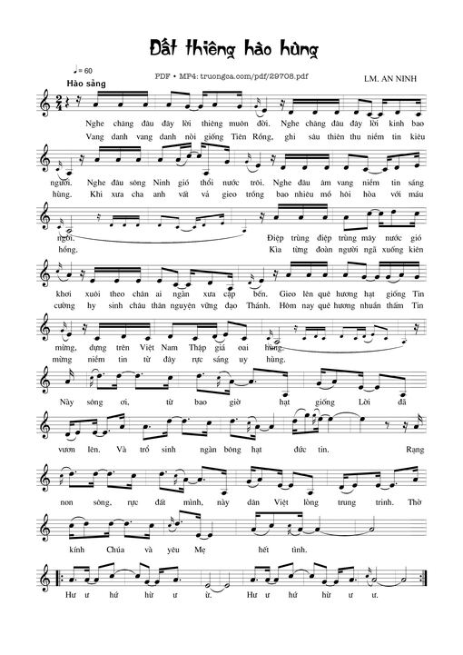Sheet nhạc PDF bài Đất thiêng hào hùng