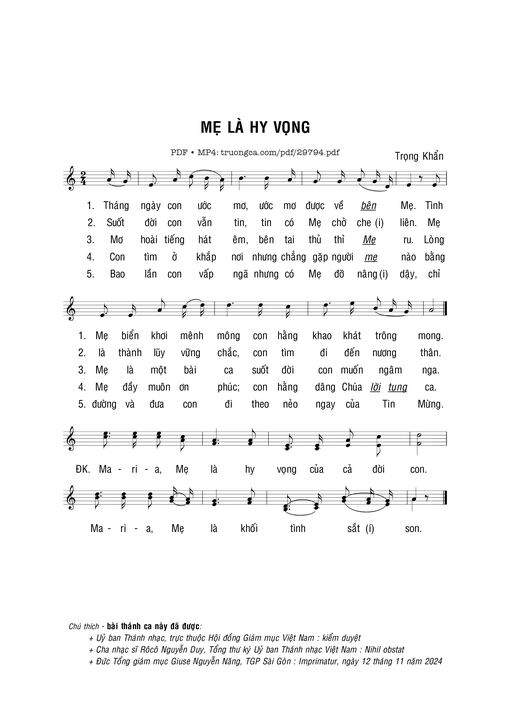 Mẹ là hy vọng - Trọng Khẩn