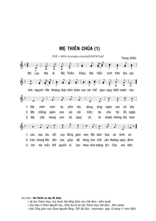 Mẹ Thiên Chúa I - Trọng Khẩn