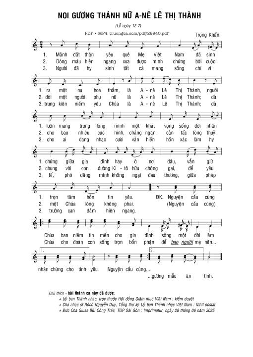 Noi gương Thánh nữ Anê Lê Thị Thành