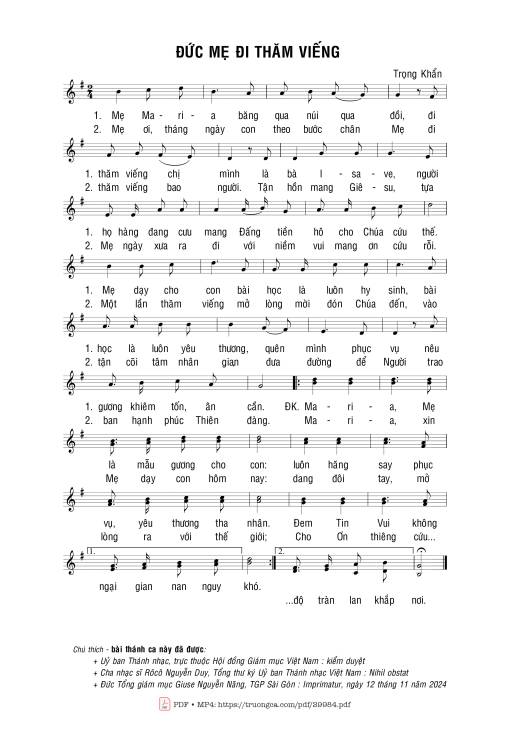 Đức Mẹ đi thăm viếng