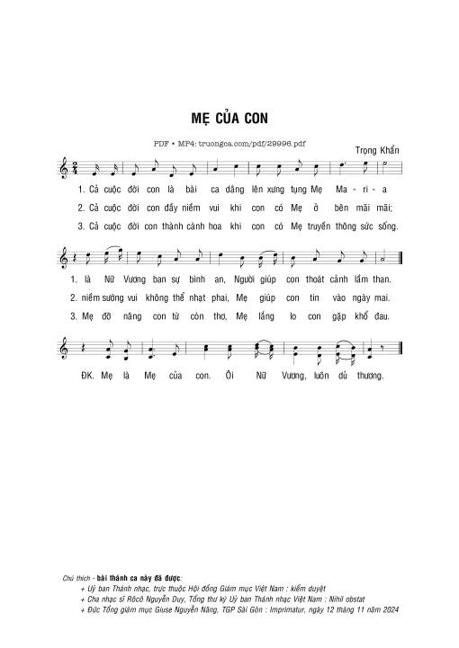 Mẹ của con - Trọng Khẩn