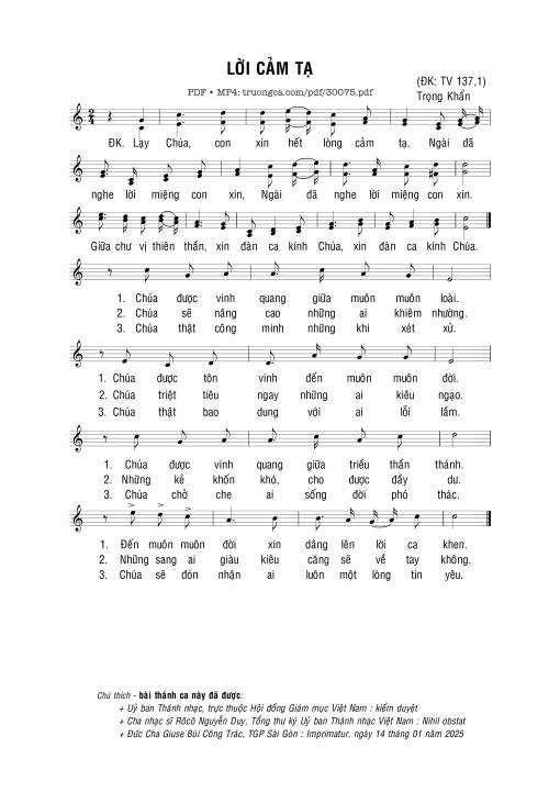 Lời cảm tạ - Trọng Khẩn