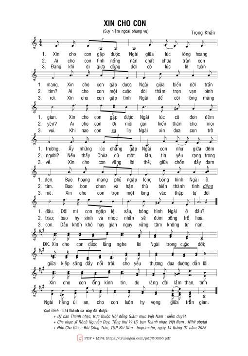 Xin cho con - Trọng Khẩn