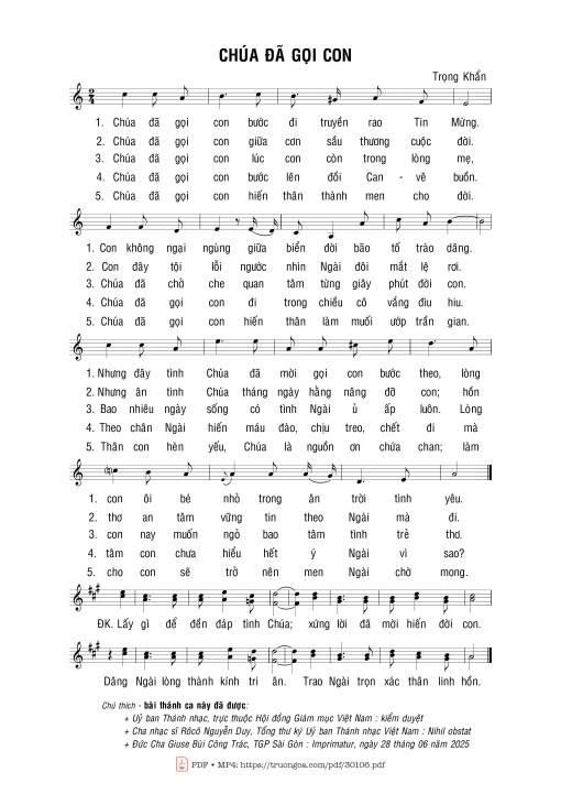 Chúa Đã Gọi Con