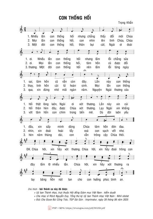 Con thống hối - Trọng Khẩn