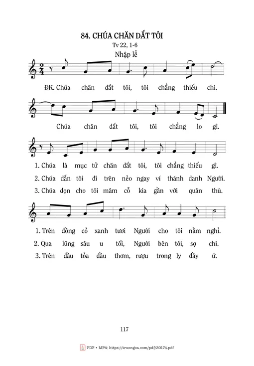Sheet nhạc PDF bài Chúa chăn dắt tôi (Tv. 22)