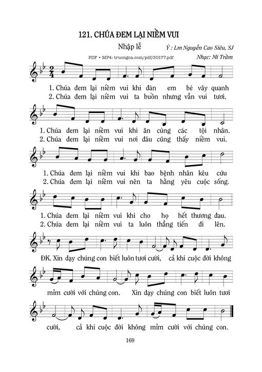 Sheet nhạc PDF bài Chúa đem lại niềm vui