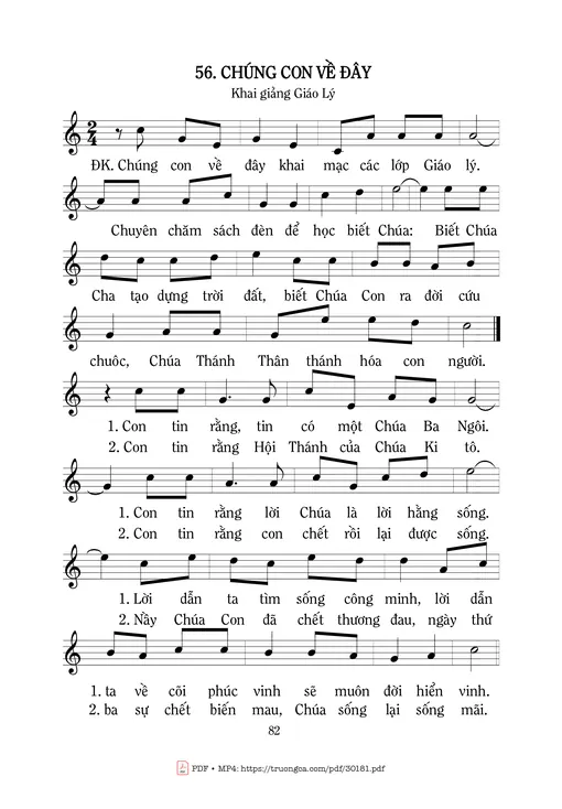 Sheet nhạc PDF bài Chúng con về đây