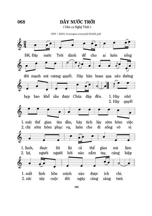 Sheet nhạc PDF bài Đây Nước Trời
