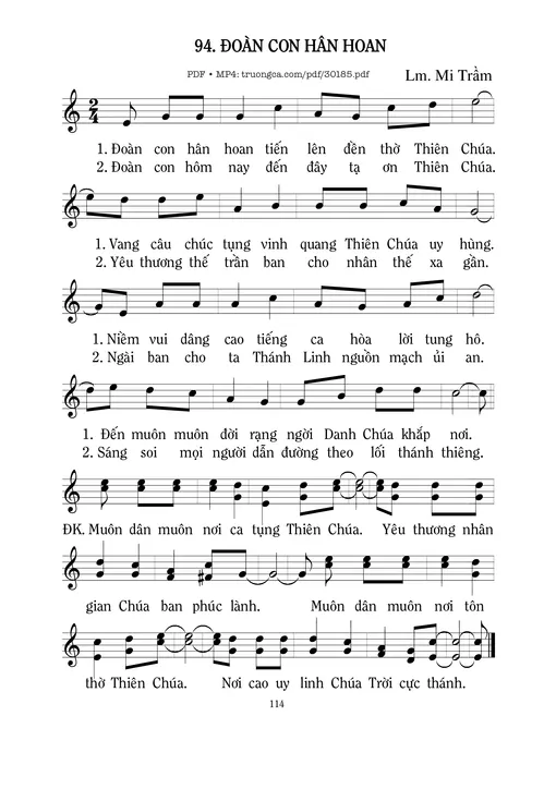 Sheet nhạc PDF bài Đoàn con hân hoan