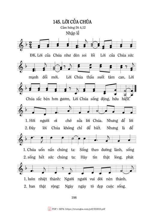 Sheet nhạc PDF bài Lời Của Chúa
