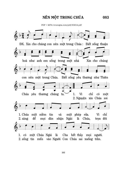 Sheet nhạc PDF bài Nên Một Trong Chúa