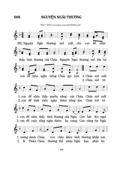 Sheet nhạc PDF bài Nguyện Ngài thương