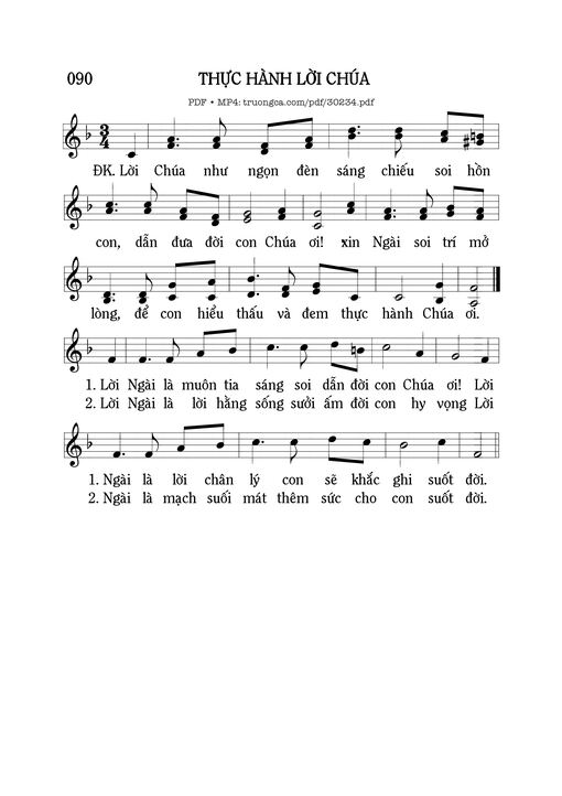 Sheet nhạc PDF bài Thực hành Lời Chúa