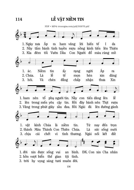 Sheet nhạc PDF bài Lễ Vật Niềm Tin
