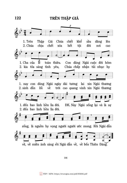 Sheet nhạc PDF bài Trên Thập Giá