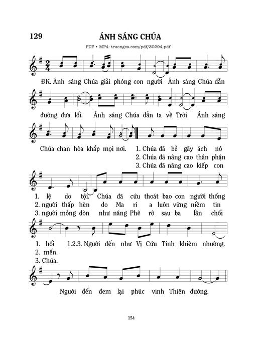 Sheet nhạc PDF bài Ánh sáng Chúa