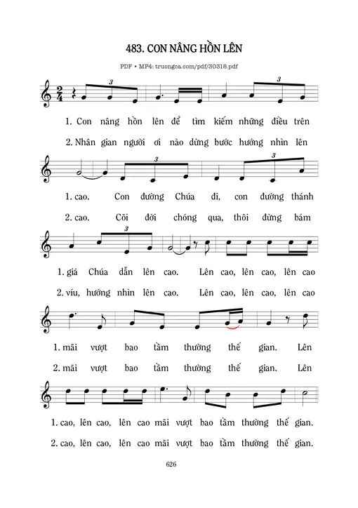 Sheet nhạc PDF bài Con nâng hồn lên