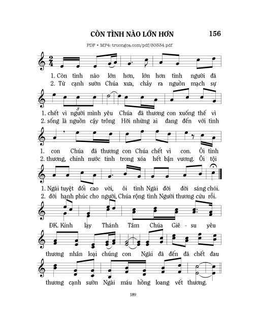 Sheet nhạc PDF bài Còn Tình Nào Lớn Hơn