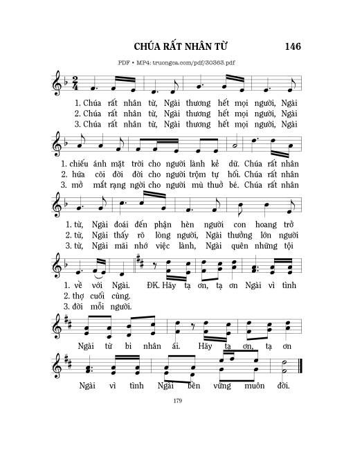 Sheet nhạc PDF bài Chúa rất nhân từ