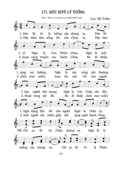 Sheet nhạc PDF bài Đức Kitô Lý Tưởng