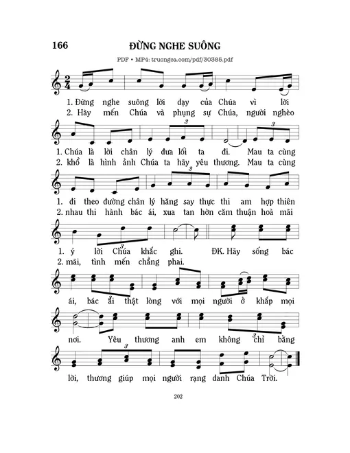 Sheet nhạc PDF bài Đừng nghe suông