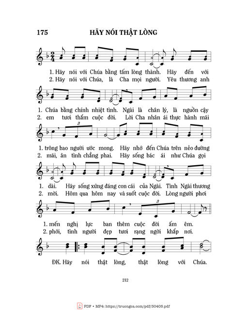 Sheet nhạc PDF bài Hãy nói thật lòng