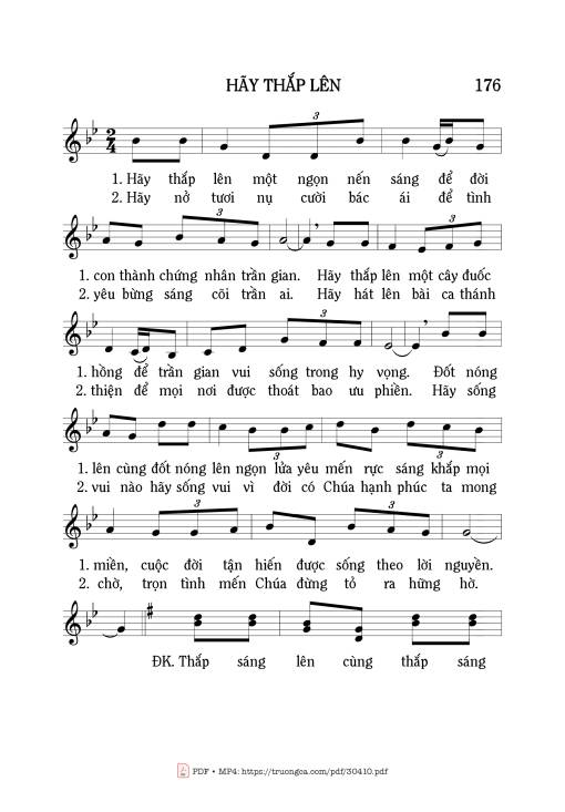 Sheet nhạc PDF bài Hãy thắp lên