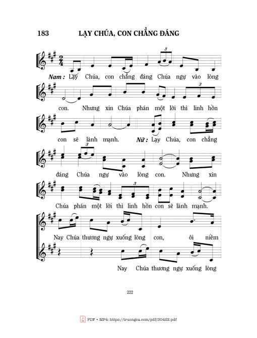 Sheet nhạc PDF bài Lạy Chúa, con chẳng đáng
