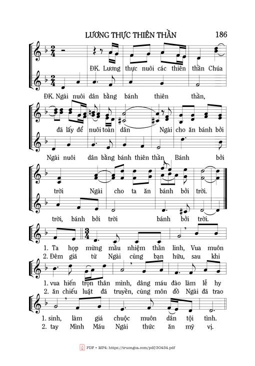 Sheet nhạc PDF bài Lương thực thiên thần
