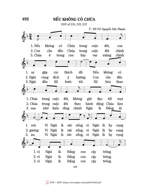 Sheet nhạc PDF bài Nếu Không Có Chúa
