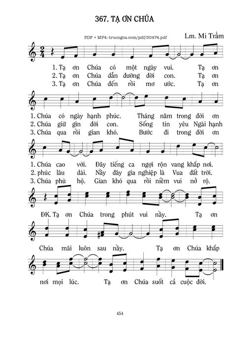 Tạ Ơn Chúa - Mi Trầm