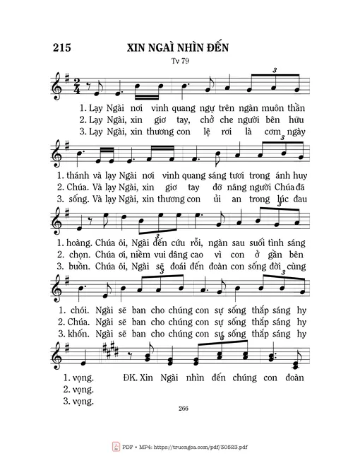 Sheet nhạc PDF bài Thánh Vịnh 79, Xin Ngài Nhìn Đến