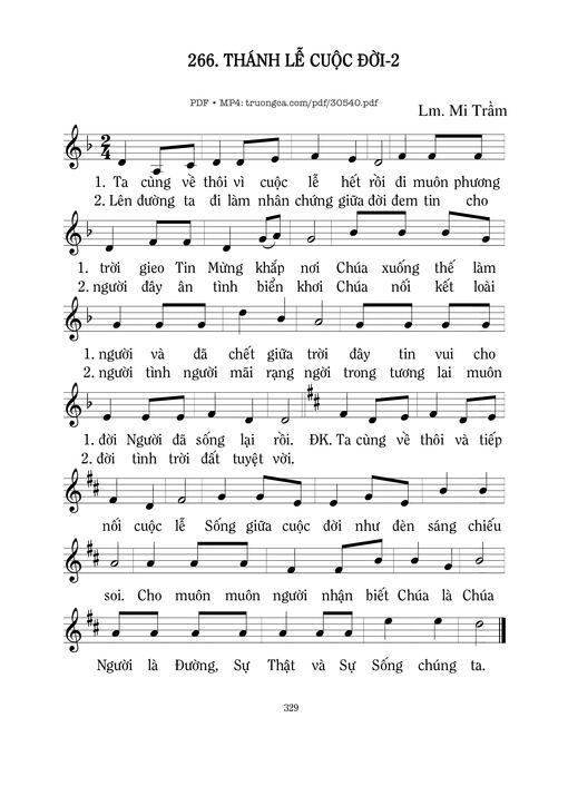 Sheet nhạc PDF bài Thánh lễ cuộc đời 2