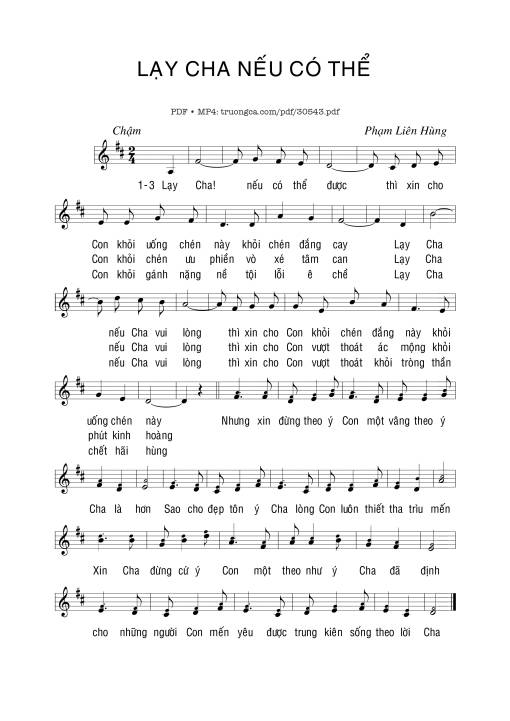 Sheet nhạc PDF bài Lạy Cha nếu có thể